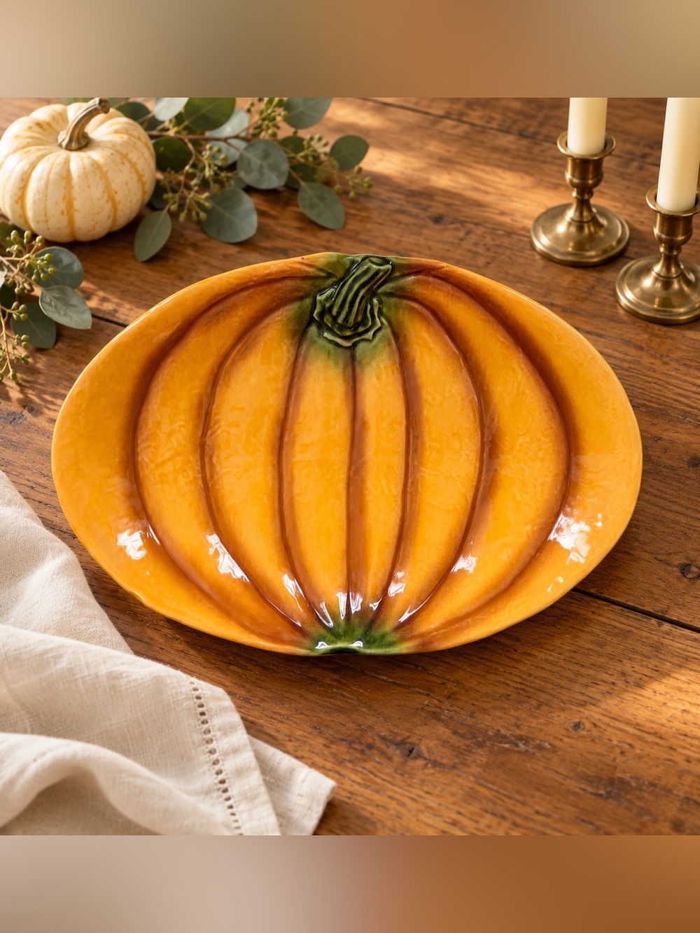 Large Pumpkin Halloween Thanksgiving Olfaire Platter